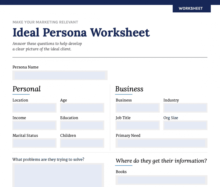 ideal buyer persona worksheet